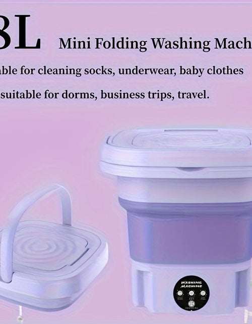 Load image into Gallery viewer, 1pc Portable Mini Washing Machine - 8L High Capacity, 3 Deep Cleaning Modes, Perfect for Underwear, Apartments, Camping, Travel, RVs, and Laundry Rooms