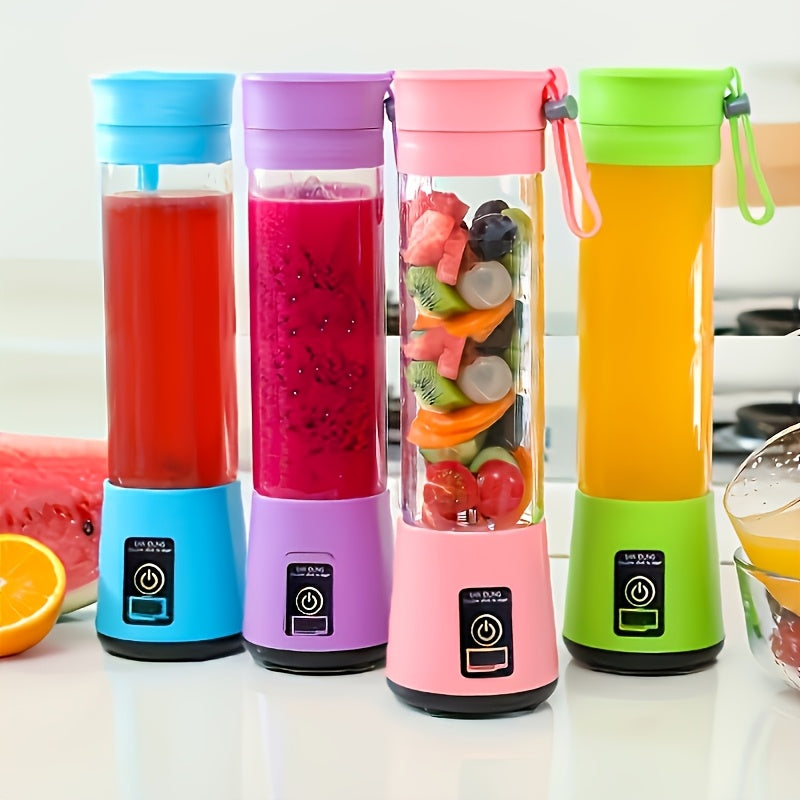1pc Portable USB Charging Juice Cup, With Safety Lock Juice Cup, Multi-functional Fruit And Vegetable Blender, Fast Juice, Food Grade PP Material, Easy To Clean, Suitable For Fruit And Vegetable Drinks, Milkshakes