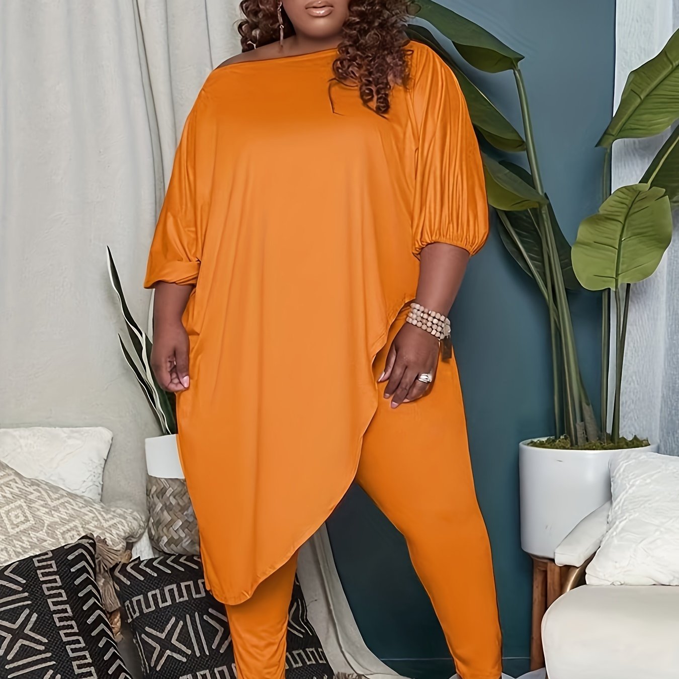 1pc Plus Size Women's Clothing - Soft, Elastic, Skin-Friendly, Breathable, Simple yet Elegant, Versatile for Leisure, Shopping, Sports, Exercise, Fitness, and More