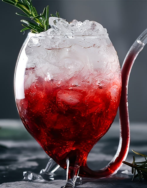 Load image into Gallery viewer, 1 Wine Glass, Creative Glass, Wine Decanter Glass with Built-In Straw, Drinkware for Juice, Ice Cream, Champagne, Party Supplies, Restaurant, Cafe, Bar