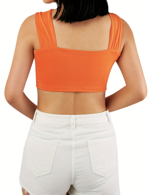 Load image into Gallery viewer, Slim Fit Sleeveless Summer Vest - Women Cropped Tops, Solid Color Hollow Out Crossed Design