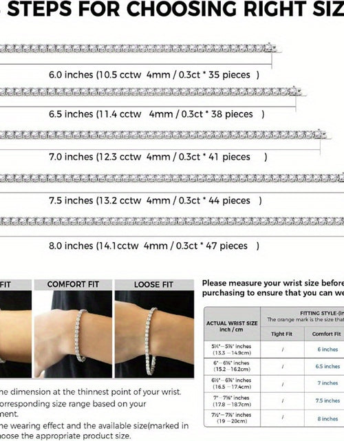 Load image into Gallery viewer, Moissanite Tennis Bracelet - White Golden, 925 Sterling Silver, Dazzling Round Cut Gemstones, Secure Clasp - Elegant Jewelry Gift for Women and Men, Lab Created Simulated Diamond, 4mm D Color VVS1