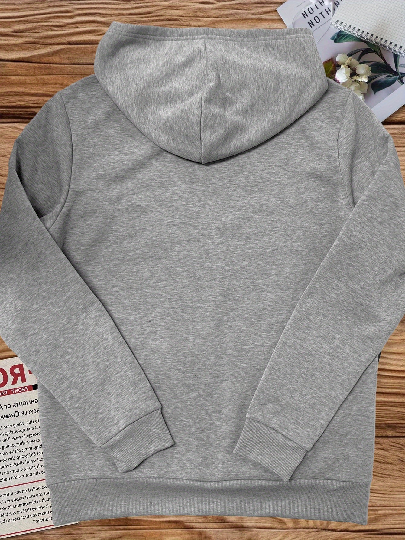 Durable, Men "FU-COUGH" Humorous Graphic Hoodie - Black Long Sleeve Casual Sweatshirt with Stick Figure Coughing Design, Polyester, Fall/Winter Wear