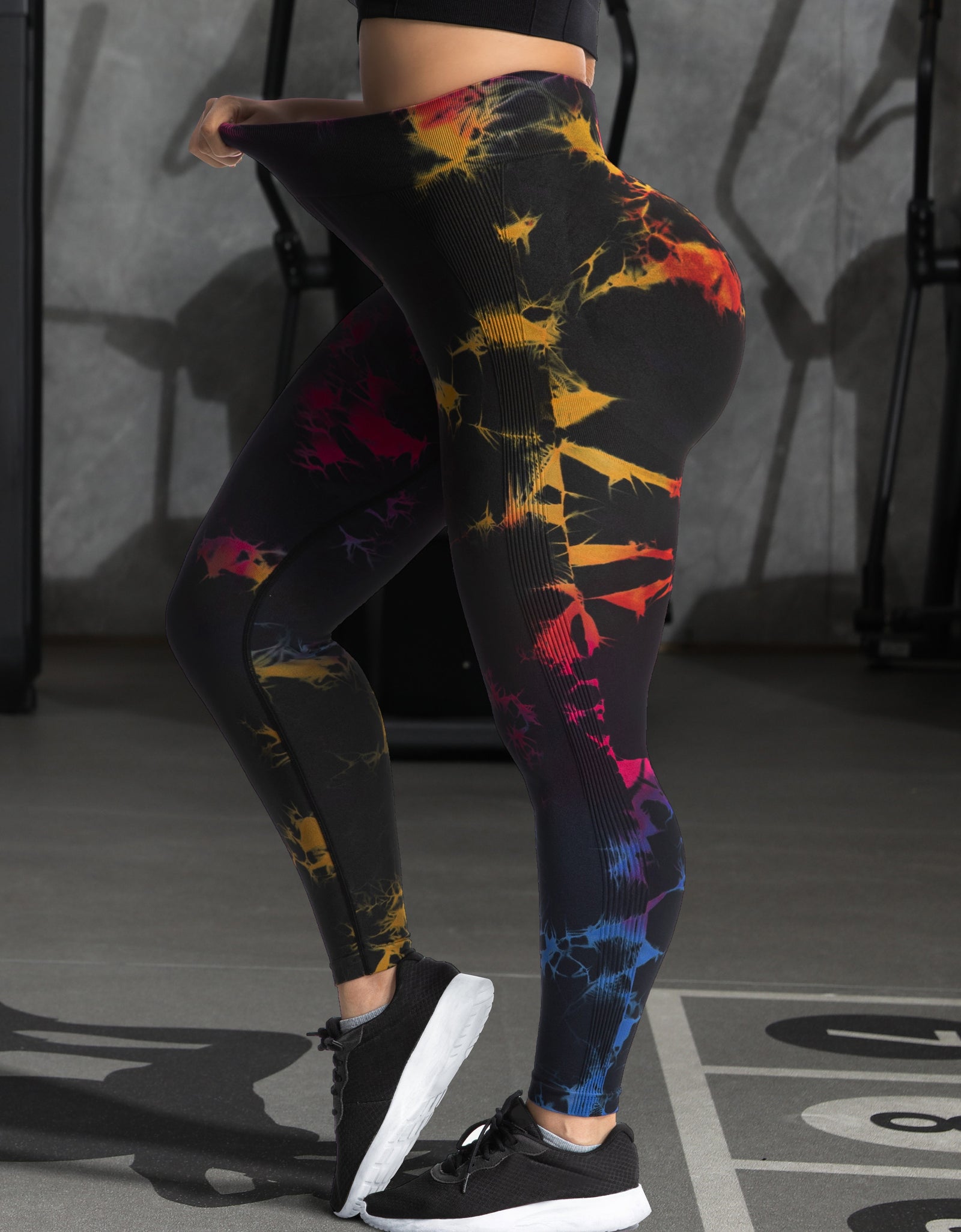 Plus Size High Waist Tie Dye Yoga Pants - Lift Butt, Comfortable, Stretchy for Fitness & Running (Skinny Leggings)