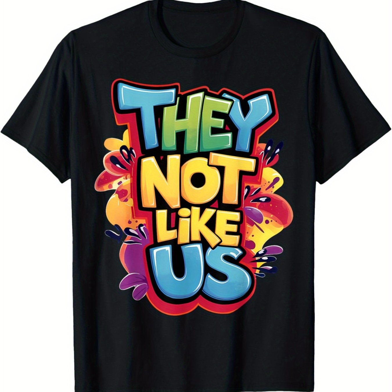 THEY NOT LIKE US T-Shirt Comfortable Short Sleeve Cotton Crew Neck T-Shirt, Casual Soft Men's T-Shirt Summer Tee
