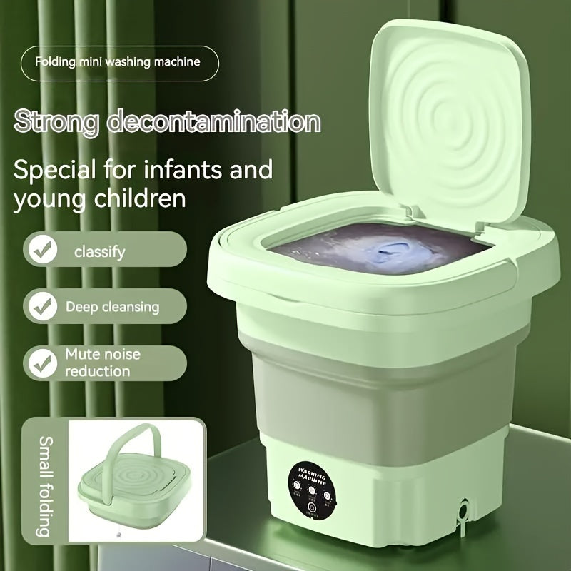 1pc Portable Mini Washing Machine - 8L High Capacity, 3 Deep Cleaning Modes, Perfect for Underwear, Apartments, Camping, Travel, RVs, and Laundry Rooms