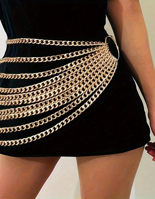 Load image into Gallery viewer, Women Handmade Metal Waist Chain Belt - Multi-Layer Statement Waist Accessory