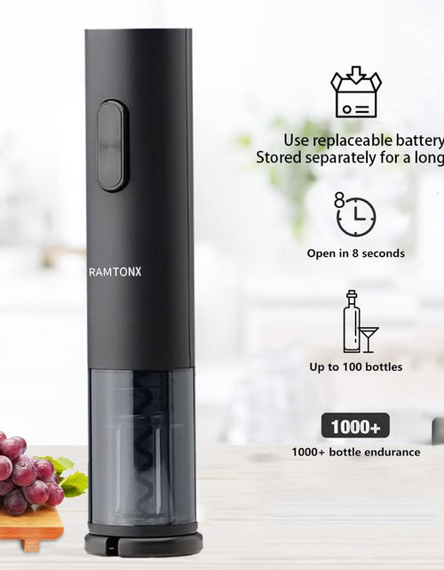 Load image into Gallery viewer, Electric Wine Bottle Opener, Battery Operated Wine Opener Corkscrew Set with Foil Cutter, Automatic Reusable Easy Carry Wine Opener Gift for Waiter Women as Bar Outdoor Kitchen Wine Accessories