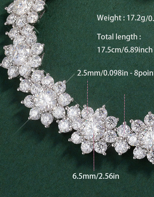Load image into Gallery viewer, 21.6CT Moissanite Sunflower Luxury Design, D Color VVS1 Round Cut, 925 Sterling Silver, Perfect Holiday Gift