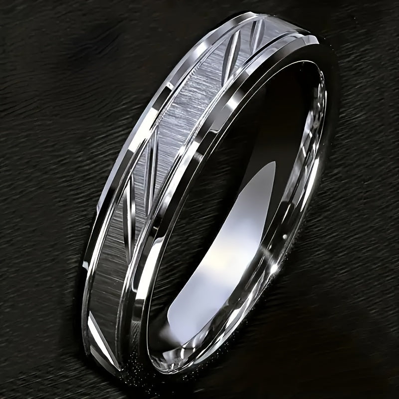 Durable Brushed Titanium Steel 1 6/8MM Couple Ring - Scratch Resistant, Fashionable - Perfect For Proposal, Engagement, Wedding, Anniversary Gift