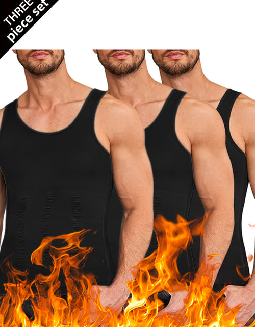 Load image into Gallery viewer, 3pcs Compression Shirts For Men | Shapewear Body Shaper Waist Trainer Vest Workout Tank Tops Abdomen Undershirts | All Season Wear