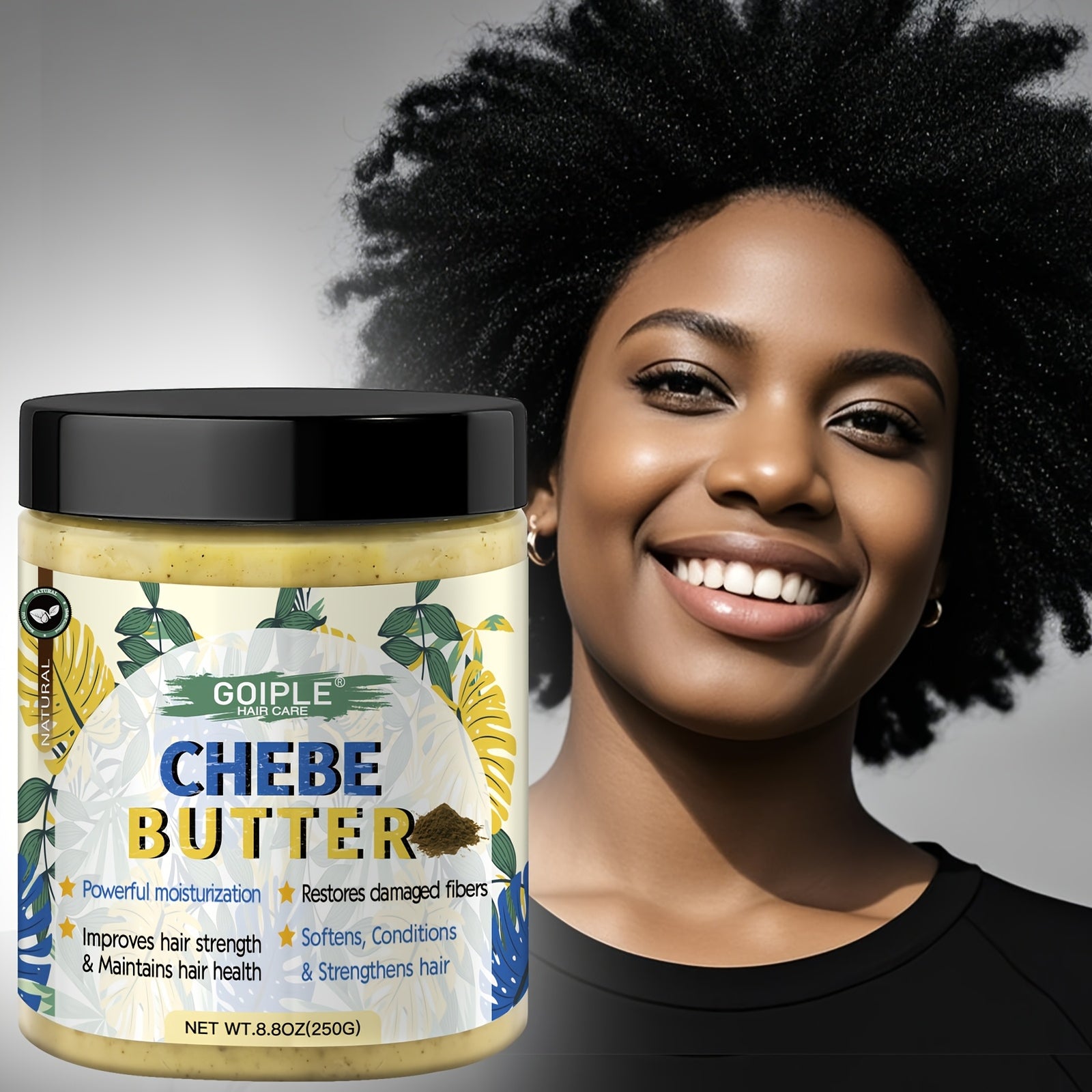 8.8oz African Chebe Hair Butter, Long-Lasting Moisturization, Softens Hair, Naturally Chebe Powder Extract, Scalp Irritation, & Improves Hair Texture, scalp, hair care, Goiple