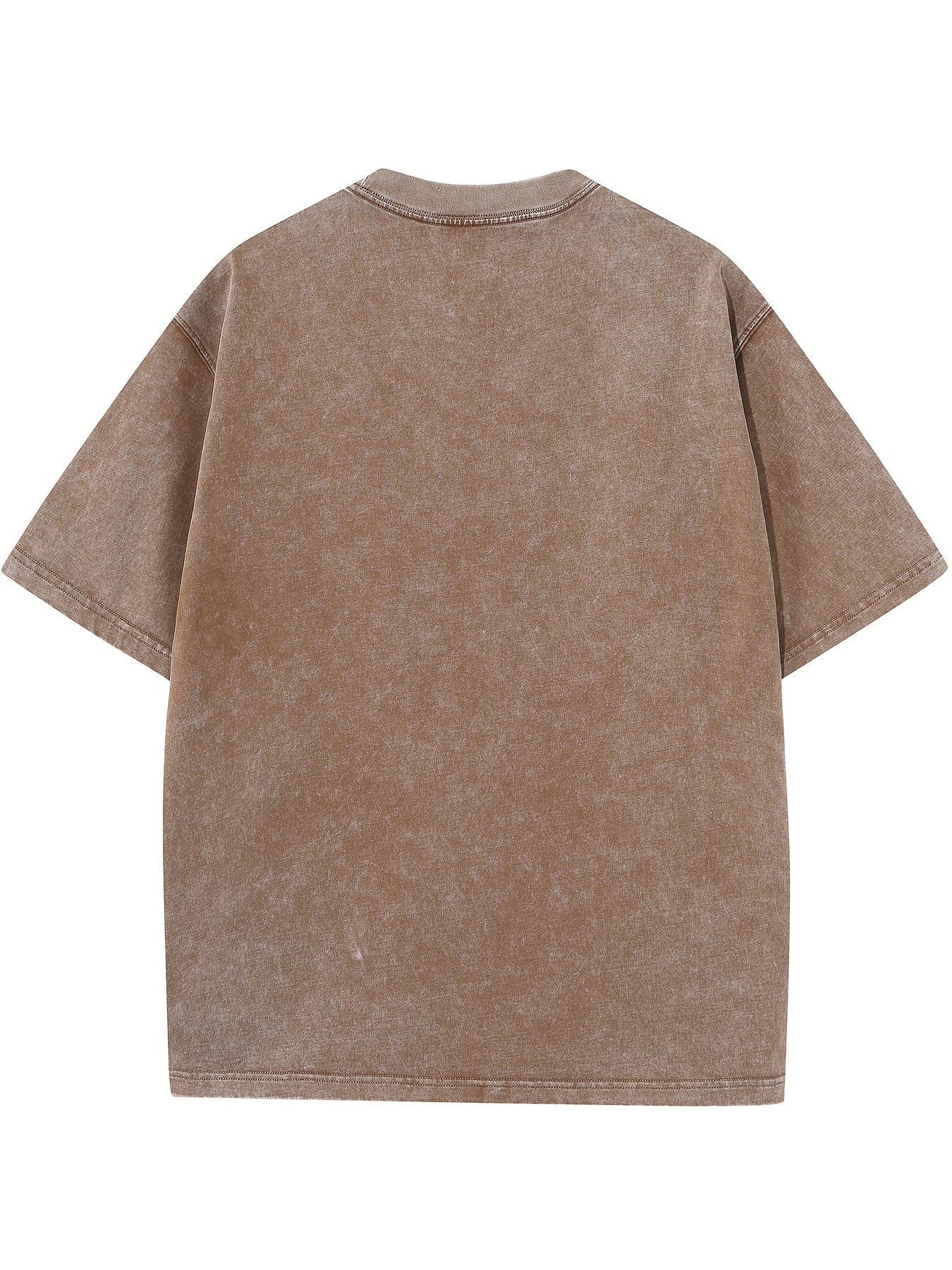 Washed Cotton Batik T-shirt High-quality Thickened Washed Cotton 220g Batik Washed Off-shoulder Short Sleeves Young Men's Pattern Printed Casual T-shirt