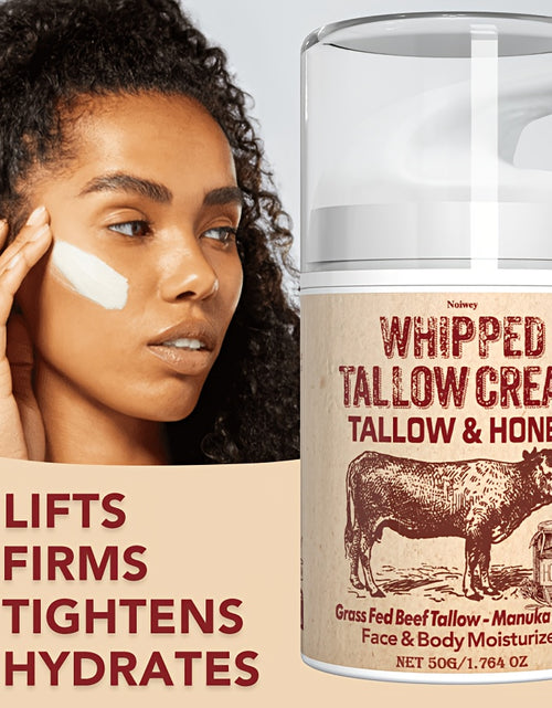 Load image into Gallery viewer, Fragrance-Free Vitamin E Enriched Hydrating Whipped Tallow & Honey Face Cream - 50g - Collagen, Olive & Jojoba Oil for Dry Skin - Perfect for All Seasons, Face Lift & Tighten Cream