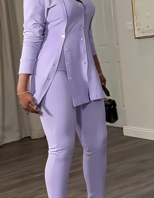 Load image into Gallery viewer, Casual Simple Button Slit Solid Color Shirt Collar Long Sleeve Two Piece Pant Outfit