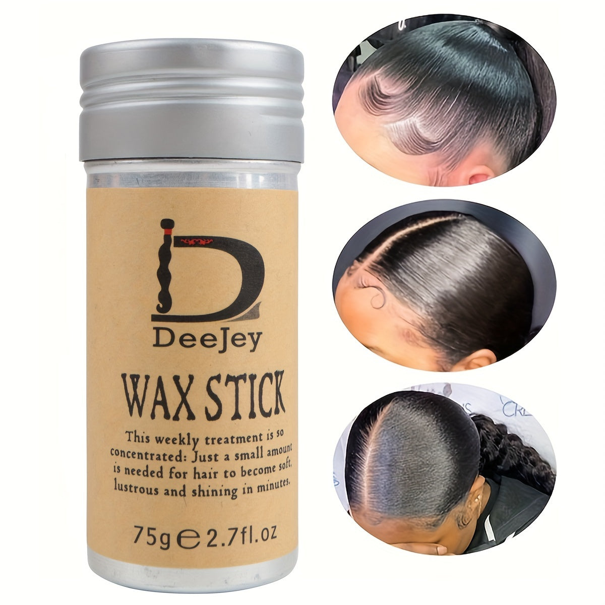 1pc Hair Wax Stick Styling Wax for Smooth Wigs Slick Stick for Hair Non-greasy Styling Hair Pomade Stick for Flyaway Edge & Frizz Hair