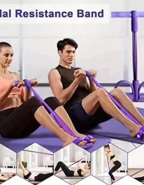 Load image into Gallery viewer, Home Gym Resistance Bands - 4 Elastic Tubes, Suitable for Full Body Exercise, Abdominal Exercise, Rowing Machine and Fitness Equipment - Enhance Strength and Flexibility