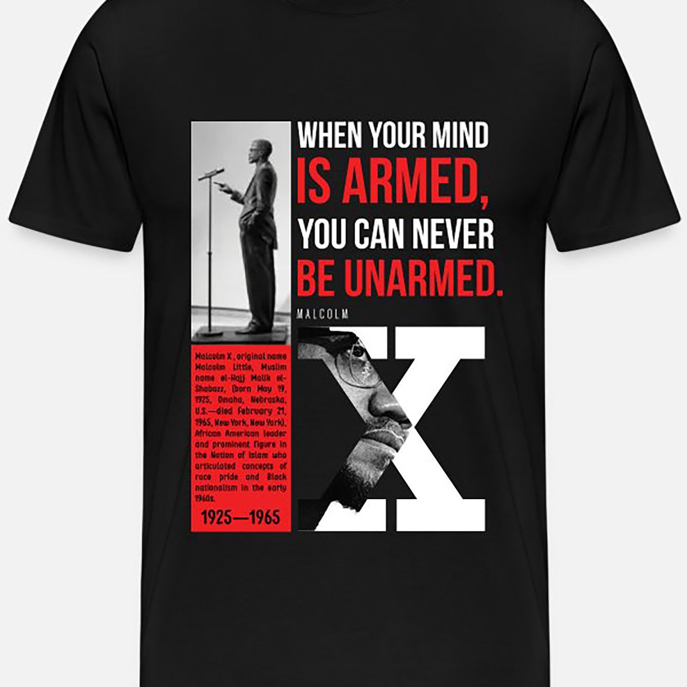 Graphic T-shirt Collection - Malcolm X Quote 4442 Men's Short Sleeve