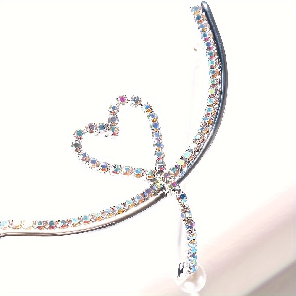 LOVE Fashion Rhinestone Eyeglass Frame Shiny Tassel Glasses Frame Women daily wear High-end Outfit Accessories