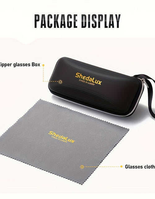 Load image into Gallery viewer, Men's Oversized Metal Frame Fashion Glasses - Black & Golden Accents, Lightweight Durable Design for Casual,, - Includes Protective Case, Casual Eyewear, Trendy Eyewear, Stylish Packaging, Accessories, Sturdy Construction
