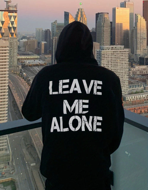 Load image into Gallery viewer, Leave Me Alone Statement Hoodie For Men fall and winter comfortable and versatile