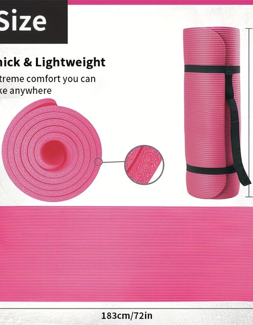 Load image into Gallery viewer, High-quality NBR rubber yoga mat, extra thick and wide, non-slip and durable, ideal for fitness and dance training, comes with a carrying strap, size 183*61*0.8cm/6.0*2.0*0.02 feet, perfect gift for birthdays, Easter, Mother'