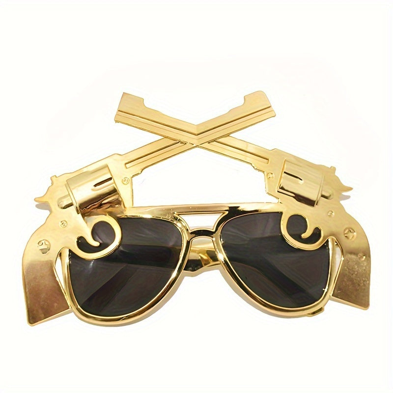Perfect Party Pistol-Shaped Glasses  Durable PC Frame & Lens, Leisure Style