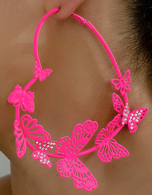 Load image into Gallery viewer, Butterfly and Heart Design with Stainless Steel Ear Needle, No Plating - Versatile Fashion Accessory