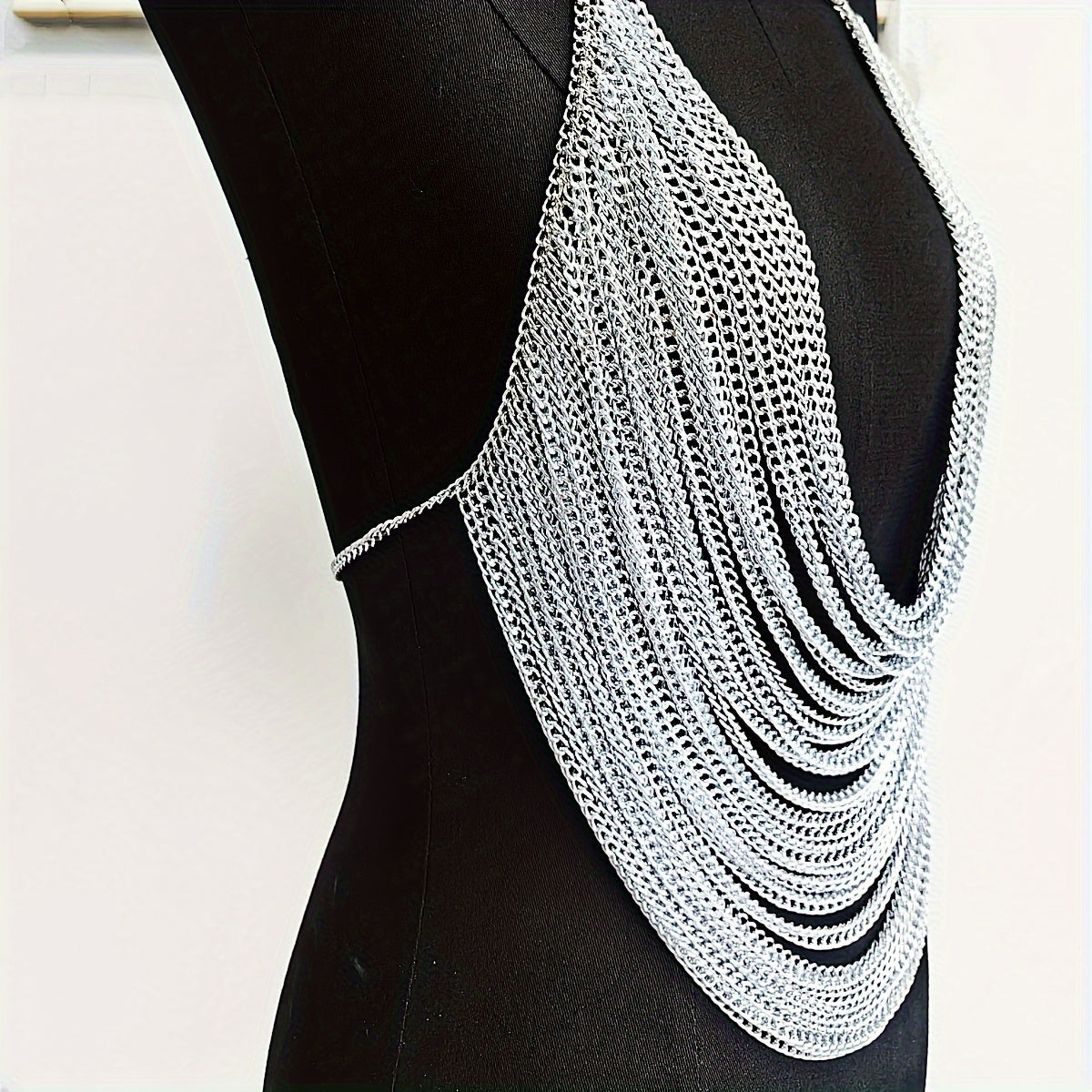 Silvery Body Chain - Y2K Hanging Chain Very Fashionable