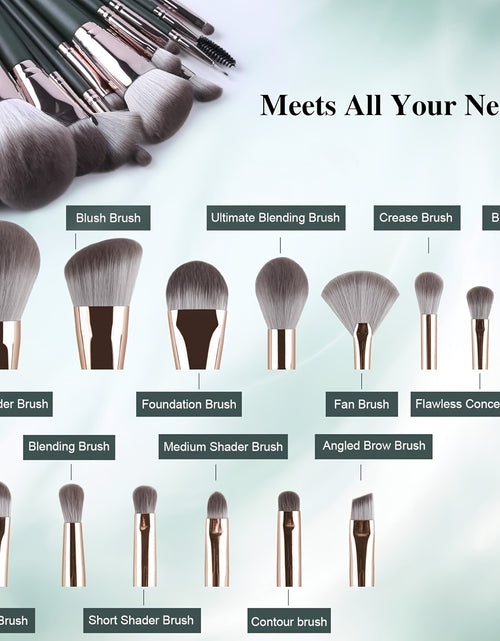 Load image into Gallery viewer, Premium Makeup Brush Set - Soft Synthetic Bristles For Flawless Application, Includes Blush, Foundation, Eye Shadow & More - Perfect For Beginners To Pros, Ideal Travel Companion & Gift