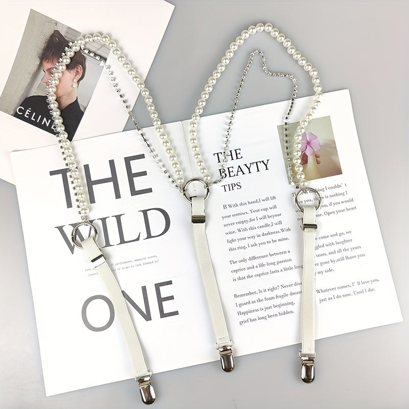 Fashion Pearl Chain Elastic Suspenders - Versatile & Stylish
