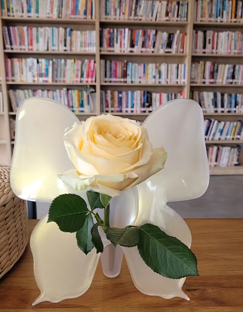 Load image into Gallery viewer, Butterfly Photo Frame Vase - Acrylic Square Floral Holder with Illuminated Wings, Battery-Free Decorative Art  Translucent Material