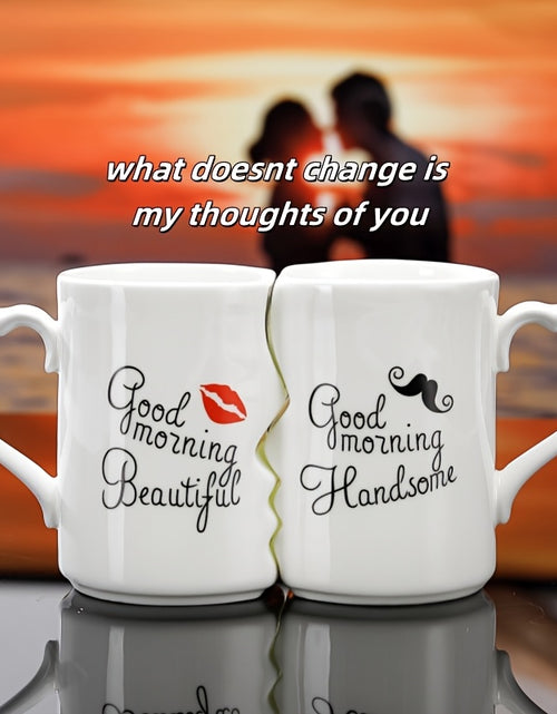 Load image into Gallery viewer, 2pcs, 360ml/12.1oz Ceramic Kissing Mug, Creative Couple Love Mug for Drinking Coffee Together