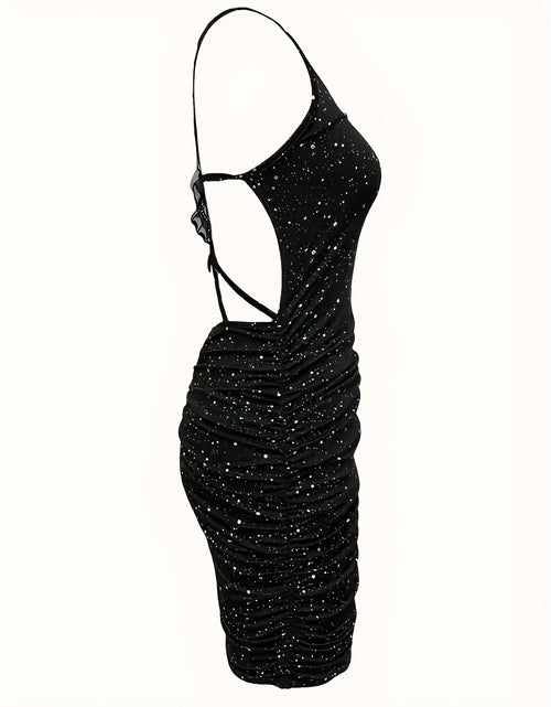 Load image into Gallery viewer, Women Elegant Sleeveless Backless Glitter Butterfly Hollow Out Pattern Dress Fashion Party Midi Long Wrap Dresses