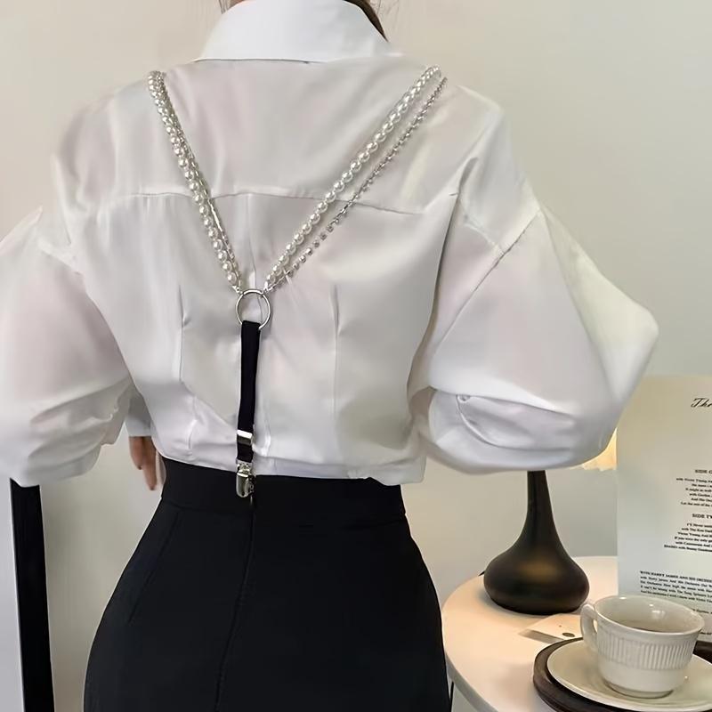 Fashion Pearl Chain Elastic Suspenders - Versatile & Stylish