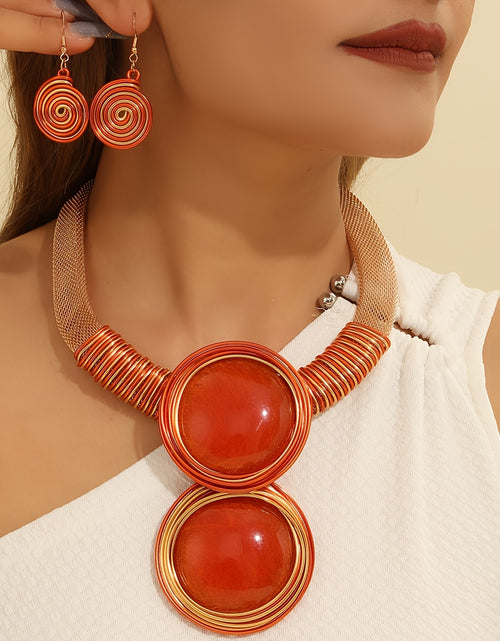 Load image into Gallery viewer, Middle East retro ethnic style necklace and Earrings Bohemian style set in different colors
