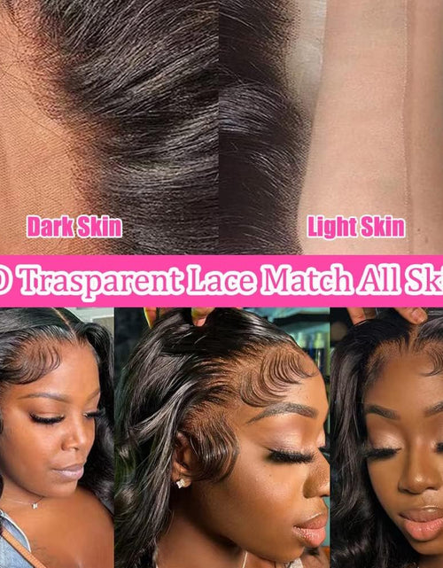 Load image into Gallery viewer, 18 Inch Body Wave Lace Front Wigs Human Hair Ocean Wave 13X4 HD Transparent 360°Full Lace Ombre Lace Frontal Wig Pre Plucked with Baby Hair 12A Glueless Wig for Women Tt1B/Bug(Black Red)