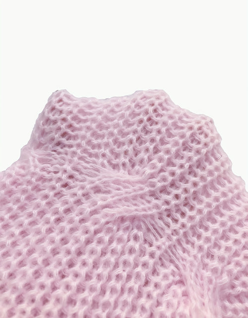 Load image into Gallery viewer, Women's Elegant Soft Pink Sweater Cardigan - Chic V-Open Front Neckline, Long Sleeve Layering Piece for Fall/Winter, Non-Transparent Sweater for Everyday & Formal Outfits, Winter Apparel, Ribbed Texture, Durable Knitwear