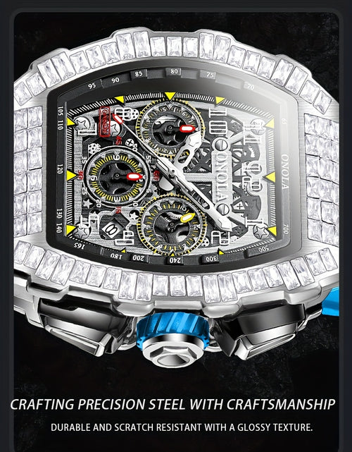 Load image into Gallery viewer, Men Automatic Mechanical Watch, Barrel Shape Hollow Tourbillon, Date Display, High-quality 3ATM Waterproof, Suitable For Casual And Formal Occasions, Daily Wear, Luxurious Sports Watch