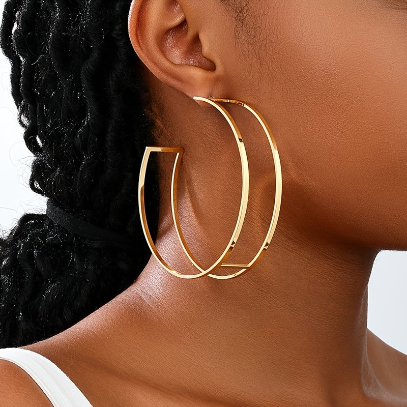 Bohemian Style Hoop Earrings Hollow Large Hoop Earrings for Women