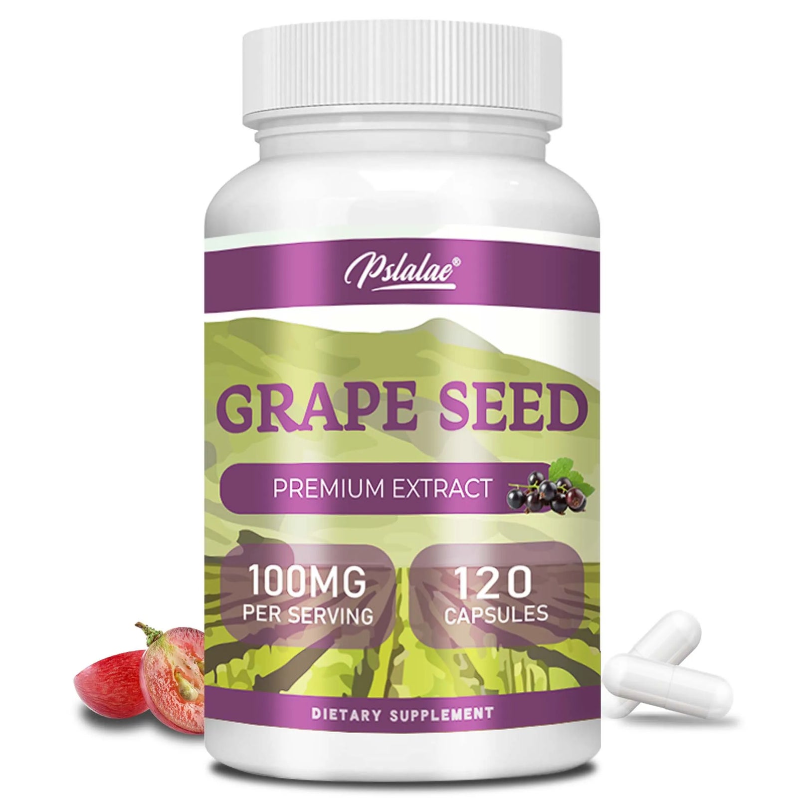 Grape Seed Extract - Powerful Antioxidant & Anti-Aging, Maintains Healthy Skin and Veins, Brighten Skin Tone - 120 Capsules