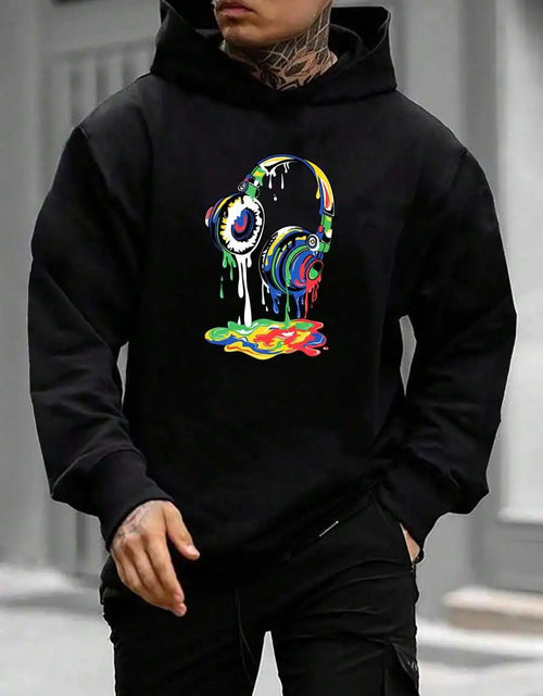 Load image into Gallery viewer, Graffiti Art Headphone Print High Quality Loose, Soft and Breathable Men's Trendy Street Style Hoodie