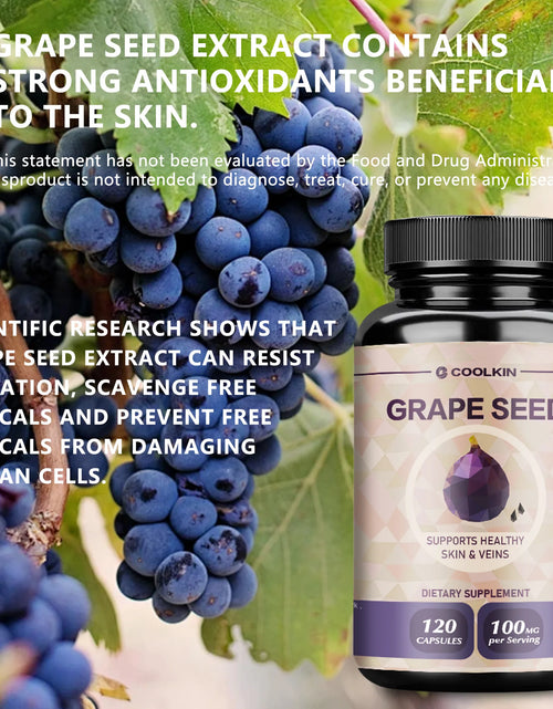 Load image into Gallery viewer, Grape Seed Extract - Supports Heart, Skin Health, Powerful Antioxidant, Anti-aging - 120 Capsules