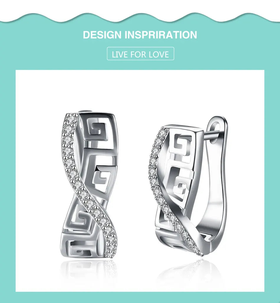 925 Sterling Silver Classic AAA Zircon Earrings Fashion