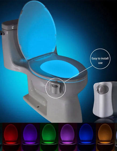Load image into Gallery viewer, Smart Motion Sensor Toilet Seat Night Light 8 Colors Waterproof Backlight For Toilet Bowl LED Luminaria Lamp Toilet Light