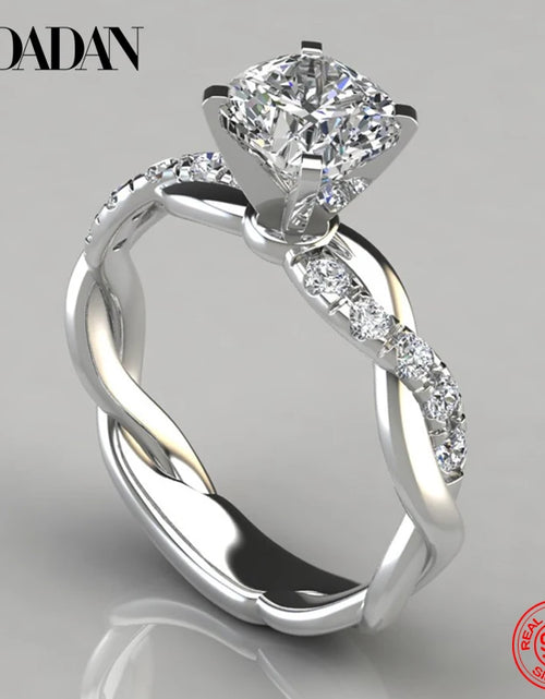 Load image into Gallery viewer, ZDADAN 925 Sterling Silver AAA White Cubic Zircon Ring For Women in Rose, White, and silver