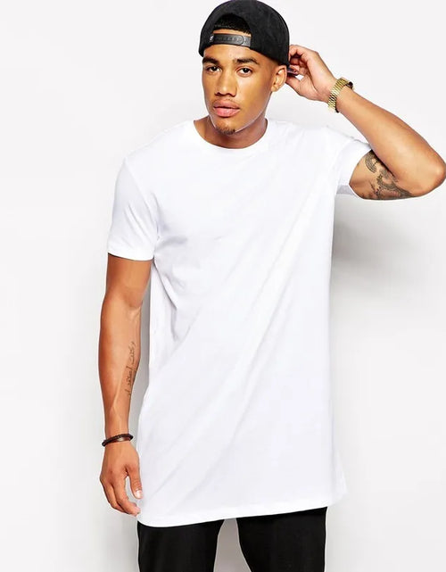 Load image into Gallery viewer, 2025 Brand New  Men Black Long T shirt Top Short Sleeve Casual Tee shirts