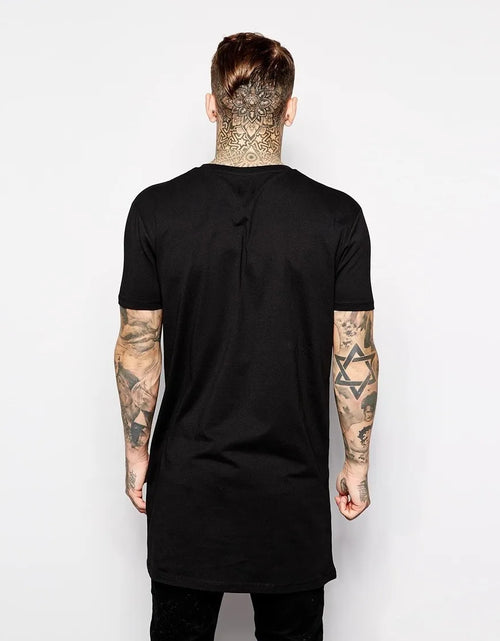 Load image into Gallery viewer, 2025 Brand New  Men Black Long T shirt Top Short Sleeve Casual Tee shirts