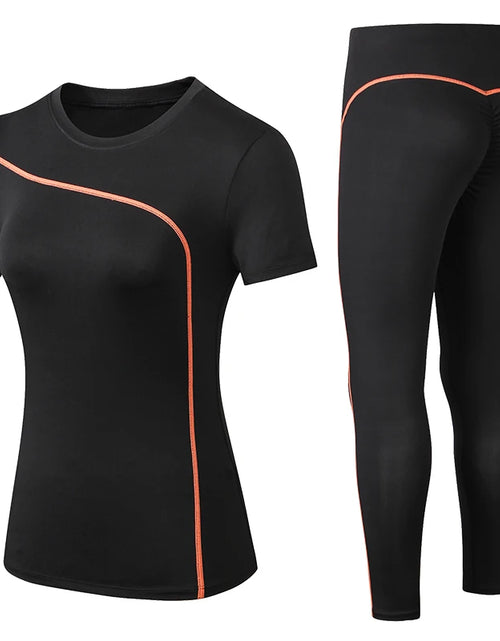 Load image into Gallery viewer, Yoga Set Quick Dry 2 Piece Female Short-sleeved long Pants Outdoor Sportswear Fitness suit Plus Size Sport outfit for woman