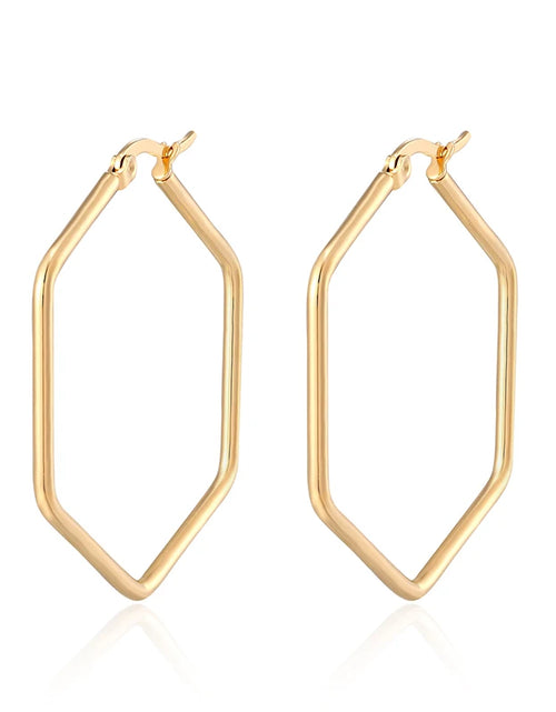 Load image into Gallery viewer, Fashion Ear Jewelry Glossy Hexagon Large Hoop Earrings For Women